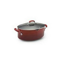 8 Quart Covered Oval Pasta Pot - Red